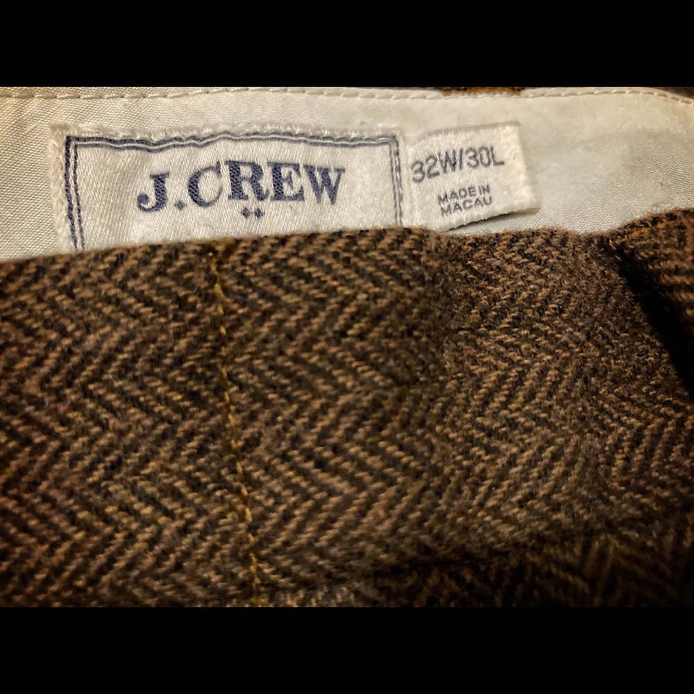 J.CREW brown/black Herringbone pants 32W/30L